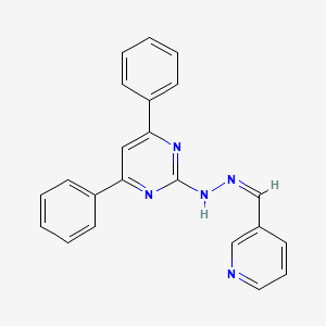 molecular formula C22H17N5 B5470184 nicotinaldehyde (4,6-diphenyl-2-pyrimidinyl)hydrazone 