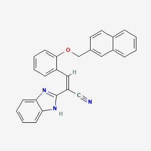 (Z)-2-(1H-benzimidazol-2-yl)-3-[2-(naphthalen-2-ylmethoxy)phenyl]prop-2-enenitrile