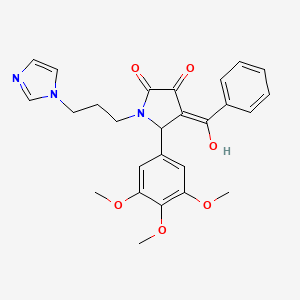 4-benzoyl-3-hydroxy-1-[3-(1H-imidazol-1-yl)propyl]-5-(3,4,5-trimethoxyphenyl)-1,5-dihydro-2H-pyrrol-2-one