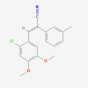 (E)-3-(2-chloro-4,5-dimethoxyphenyl)-2-(3-methylphenyl)prop-2-enenitrile