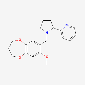 2-{1-[(8-methoxy-3,4-dihydro-2H-1,5-benzodioxepin-7-yl)methyl]-2-pyrrolidinyl}pyridine