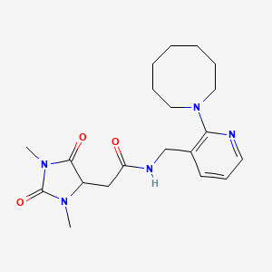 N-[(2-azocan-1-ylpyridin-3-yl)methyl]-2-(1,3-dimethyl-2,5-dioxoimidazolidin-4-yl)acetamide