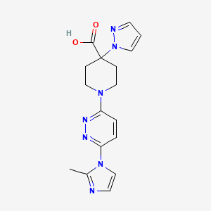 1-[6-(2-methyl-1H-imidazol-1-yl)pyridazin-3-yl]-4-(1H-pyrazol-1-yl)piperidine-4-carboxylic acid