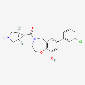 molecular formula C21H21ClN2O3 B5470285 4-[rel-(1R,5S,6r)-3-azabicyclo[3.1.0]hex-6-ylcarbonyl]-7-(3-chlorophenyl)-2,3,4,5-tetrahydro-1,4-benzoxazepin-9-ol hydrochloride 