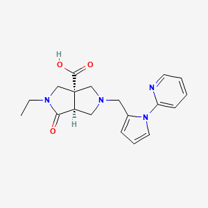 (3aS,6aS)-5-ethyl-6-oxo-2-[(1-pyridin-2-ylpyrrol-2-yl)methyl]-1,3,4,6a-tetrahydropyrrolo[3,4-c]pyrrole-3a-carboxylic acid