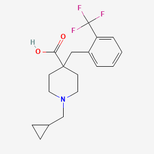 molecular formula C18H22F3NO2 B5470328 1-(环丙基甲基)-4-[2-(三氟甲基)苄基]哌啶-4-羧酸 