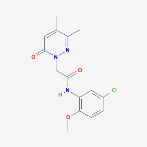 molecular formula C15H16ClN3O3 B5470340 N-(5-chloro-2-methoxyphenyl)-2-(3,4-dimethyl-6-oxopyridazin-1(6H)-yl)acetamide 