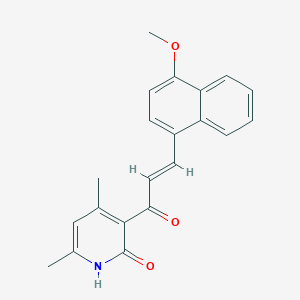 molecular formula C21H19NO3 B5470383 3-[3-(4-methoxy-1-naphthyl)acryloyl]-4,6-dimethyl-2(1H)-pyridinone 