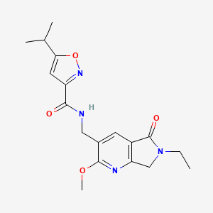 N-[(6-ethyl-2-methoxy-5-oxo-6,7-dihydro-5H-pyrrolo[3,4-b]pyridin-3-yl)methyl]-5-isopropylisoxazole-3-carboxamide