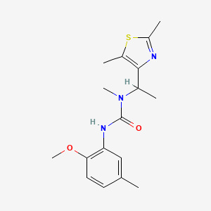 molecular formula C17H23N3O2S B5470404 N-[1-(2,5-dimethyl-1,3-thiazol-4-yl)ethyl]-N'-(2-methoxy-5-methylphenyl)-N-methylurea 