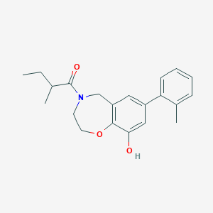 molecular formula C21H25NO3 B5470413 4-(2-methylbutanoyl)-7-(2-methylphenyl)-2,3,4,5-tetrahydro-1,4-benzoxazepin-9-ol 