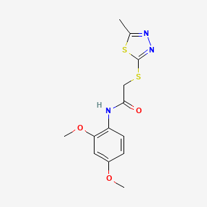 molecular formula C13H15N3O3S2 B5470438 N-(2,4-Dimethoxyphenyl)-2-[(5-methyl-1,3,4-thiadiazol-2-yl)sulfanyl]acetamide 