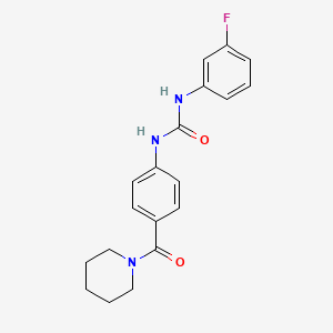 N-(3-FLUOROPHENYL)-N'-[4-(PIPERIDINOCARBONYL)PHENYL]UREA