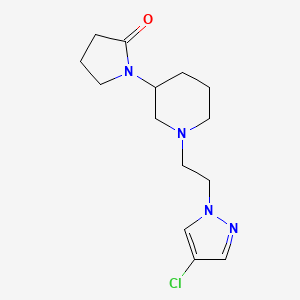 molecular formula C14H21ClN4O B5470472 1-{1-[2-(4-chloro-1H-pyrazol-1-yl)ethyl]piperidin-3-yl}pyrrolidin-2-one 