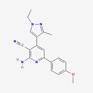 2-amino-4-(1-ethyl-3-methyl-1H-pyrazol-4-yl)-6-(4-methoxyphenyl)nicotinonitrile