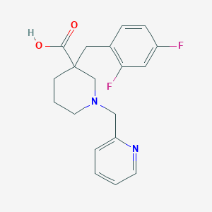 molecular formula C19H20F2N2O2 B5470502 3-(2,4-difluorobenzyl)-1-(pyridin-2-ylmethyl)piperidine-3-carboxylic acid 