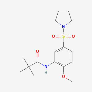 N-[2-methoxy-5-(1-pyrrolidinylsulfonyl)phenyl]-2,2-dimethylpropanamide