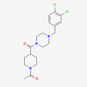 molecular formula C19H25Cl2N3O2 B5470517 1-(4-{[4-(3,4-Dichlorobenzyl)piperazin-1-yl]carbonyl}piperidin-1-yl)ethanone 