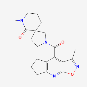 molecular formula C20H24N4O3 B5470540 7-methyl-2-[(3-methyl-6,7-dihydro-5H-cyclopenta[b]isoxazolo[4,5-e]pyridin-4-yl)carbonyl]-2,7-diazaspiro[4.5]decan-6-one 