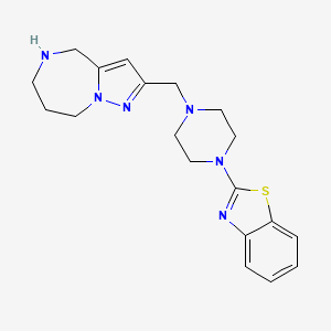 molecular formula C19H24N6S B5470564 2-{[4-(1,3-benzothiazol-2-yl)-1-piperazinyl]methyl}-5,6,7,8-tetrahydro-4H-pyrazolo[1,5-a][1,4]diazepine 