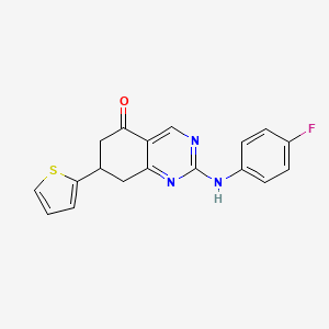 2-[(4-FLUOROPHENYL)AMINO]-7-(THIOPHEN-2-YL)-5,6,7,8-TETRAHYDROQUINAZOLIN-5-ONE