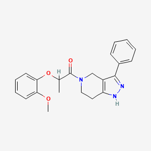 5-[2-(2-methoxyphenoxy)propanoyl]-3-phenyl-4,5,6,7-tetrahydro-1H-pyrazolo[4,3-c]pyridine