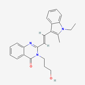 2-[(1E)-2-(1-ETHYL-2-METHYL-1H-INDOL-3-YL)ETHENYL]-3-(3-HYDROXYPROPYL)-3,4-DIHYDROQUINAZOLIN-4-ONE