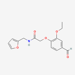 molecular formula C16H17NO5 B5470699 2-(2-ethoxy-4-formylphenoxy)-N-(furan-2-ylmethyl)acetamide 