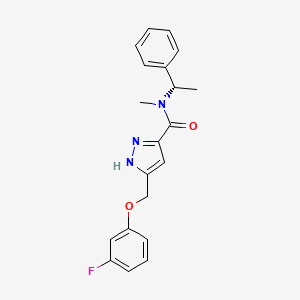 5-[(3-fluorophenoxy)methyl]-N-methyl-N-[(1S)-1-phenylethyl]-1H-pyrazole-3-carboxamide