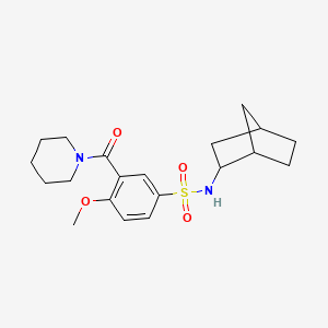 molecular formula C20H28N2O4S B5470745 N-bicyclo[2.2.1]hept-2-yl-4-methoxy-3-(1-piperidinylcarbonyl)benzenesulfonamide 