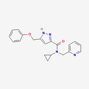 molecular formula C20H20N4O2 B5470762 N-cyclopropyl-5-(phenoxymethyl)-N-(pyridin-2-ylmethyl)-1H-pyrazole-3-carboxamide 