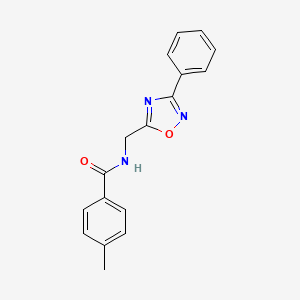 molecular formula C17H15N3O2 B5470780 4-methyl-N-[(3-phenyl-1,2,4-oxadiazol-5-yl)methyl]benzamide 