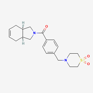 molecular formula C20H26N2O3S B5470781 (3aR*,7aS*)-2-{4-[(1,1-dioxido-4-thiomorpholinyl)methyl]benzoyl}-2,3,3a,4,7,7a-hexahydro-1H-isoindole 