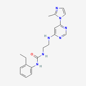 molecular formula C19H23N7O B5470843 N-(2-ethylphenyl)-N'-(2-{[6-(2-methyl-1H-imidazol-1-yl)-4-pyrimidinyl]amino}ethyl)urea 