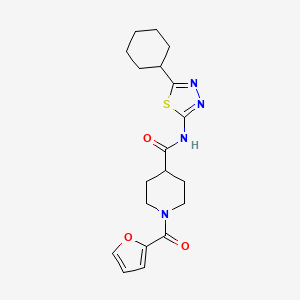 N-(5-cyclohexyl-1,3,4-thiadiazol-2-yl)-1-(furan-2-carbonyl)piperidine-4-carboxamide