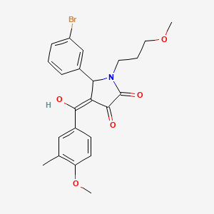 molecular formula C23H24BrNO5 B5470847 5-(3-bromophenyl)-3-hydroxy-4-(4-methoxy-3-methylbenzoyl)-1-(3-methoxypropyl)-1,5-dihydro-2H-pyrrol-2-one 