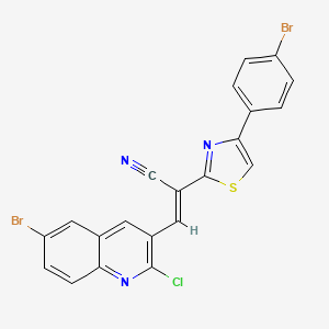 molecular formula C21H10Br2ClN3S B5470864 (E)-3-(6-bromo-2-chloroquinolin-3-yl)-2-[4-(4-bromophenyl)-1,3-thiazol-2-yl]prop-2-enenitrile 