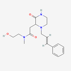 N-(2-hydroxyethyl)-N-methyl-2-{3-oxo-1-[(2E)-3-phenyl-2-propen-1-yl]-2-piperazinyl}acetamide