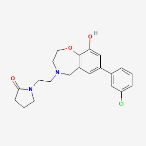 molecular formula C21H23ClN2O3 B5470900 1-{2-[7-(3-chlorophenyl)-9-hydroxy-2,3-dihydro-1,4-benzoxazepin-4(5H)-yl]ethyl}pyrrolidin-2-one 