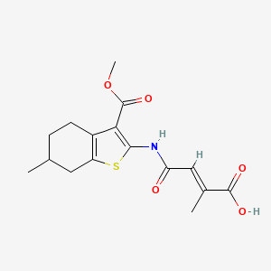 molecular formula C16H19NO5S B5470925 (2E)-4-{[3-(methoxycarbonyl)-6-methyl-4,5,6,7-tetrahydro-1-benzothiophen-2-yl]amino}-2-methyl-4-oxobut-2-enoic acid 