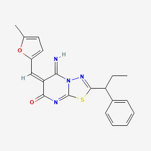 molecular formula C20H18N4O2S B5470932 (6E)-5-imino-6-[(5-methylfuran-2-yl)methylidene]-2-(1-phenylpropyl)-[1,3,4]thiadiazolo[3,2-a]pyrimidin-7-one 