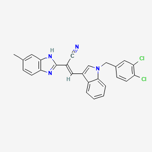 3-[1-(3,4-dichlorobenzyl)-1H-indol-3-yl]-2-(6-methyl-1H-benzimidazol-2-yl)acrylonitrile