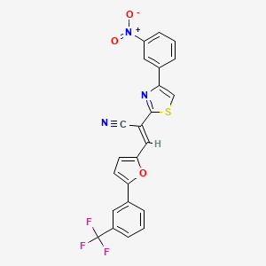 molecular formula C23H12F3N3O3S B5471056 2-[4-(3-nitrophenyl)-1,3-thiazol-2-yl]-3-{5-[3-(trifluoromethyl)phenyl]-2-furyl}acrylonitrile 