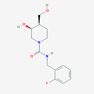 molecular formula C14H19FN2O3 B5471074 (3S*,4R*)-N-(2-fluorobenzyl)-3-hydroxy-4-(hydroxymethyl)-1-piperidinecarboxamide 