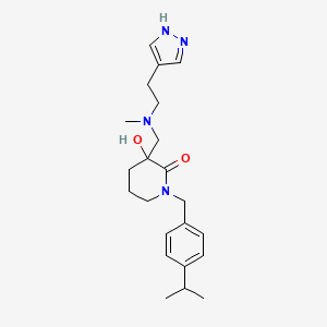 3-hydroxy-1-(4-isopropylbenzyl)-3-({methyl[2-(1H-pyrazol-4-yl)ethyl]amino}methyl)piperidin-2-one