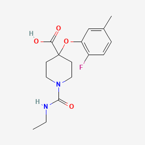 molecular formula C16H21FN2O4 B5471092 1-[(ethylamino)carbonyl]-4-(2-fluoro-5-methylphenoxy)piperidine-4-carboxylic acid 