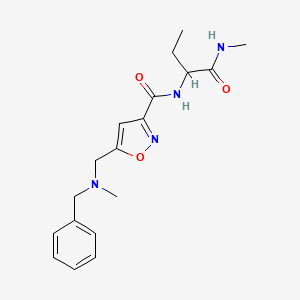 molecular formula C18H24N4O3 B5471100 5-{[benzyl(methyl)amino]methyl}-N-{1-[(methylamino)carbonyl]propyl}isoxazole-3-carboxamide 