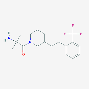 molecular formula C18H25F3N2O B5471104 [1,1-dimethyl-2-oxo-2-(3-{2-[2-(trifluoromethyl)phenyl]ethyl}-1-piperidinyl)ethyl]amine hydrochloride 