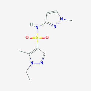 molecular formula C10H15N5O2S B5471123 1-ethyl-5-methyl-N-(1-methyl-1H-pyrazol-3-yl)-1H-pyrazole-4-sulfonamide 