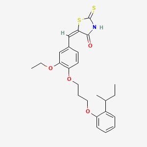 (5E)-5-[[4-[3-(2-butan-2-ylphenoxy)propoxy]-3-ethoxyphenyl]methylidene]-2-sulfanylidene-1,3-thiazolidin-4-one